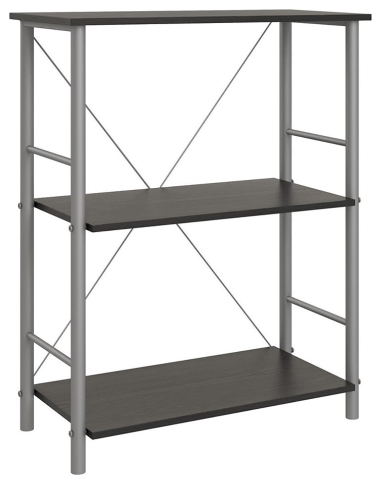 Ameriwood Home Garrett 3 Shelf Bookcase in Black Oak Bookcases by