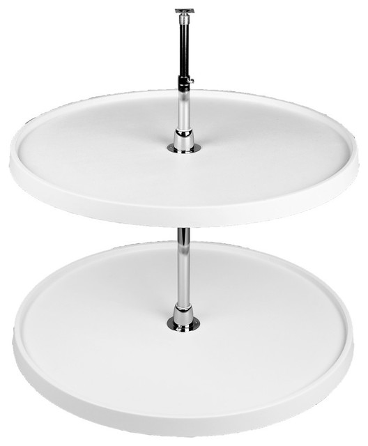 18 White Polymer Full Circle Lazy Susans 2 Shelf Traditional 18 White Polymer Full Circle Lazy Susans 2 Shelf Traditional Pantry And Cabinet Organizers By Rev A