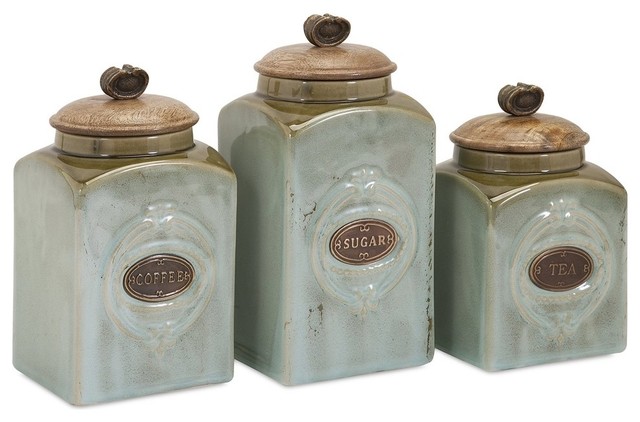 Addison Ceramic Canisters 3 Piece Set Farmhouse Kitchen Addison Ceramic Canisters 3 Piece Set