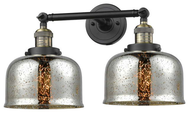 Innovations 2-LT LED Large Bell 18" Bathroom Fixture - Black Antique Brass