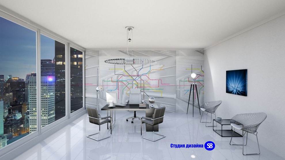 Кабинет в стиле хай-тек