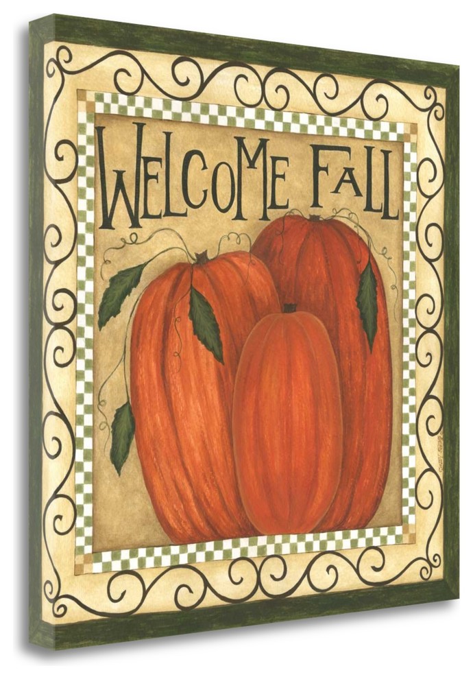 "Welcome Fall" By Cindy Shamp,Ready to Hang Giclee Print on Gallery Wrap Canvas