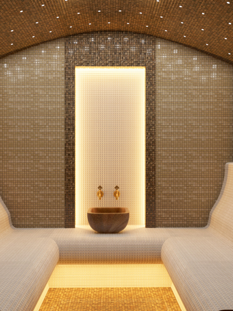 Бассейн и хаммам в деревянном доме