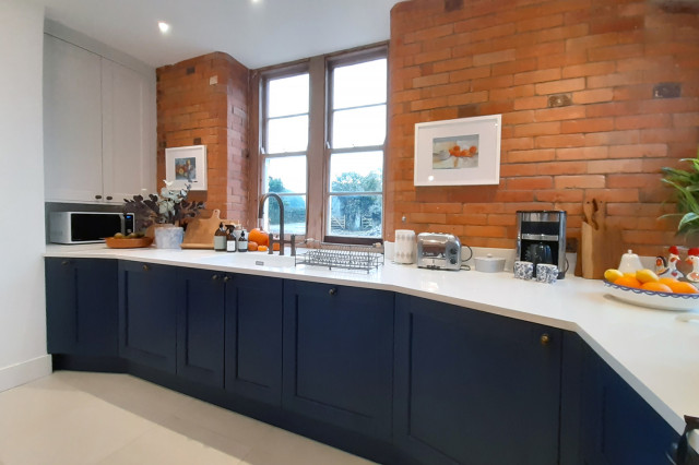 Blue Modern Shaker, Mawnan Smith, Cornwall country-kitchen