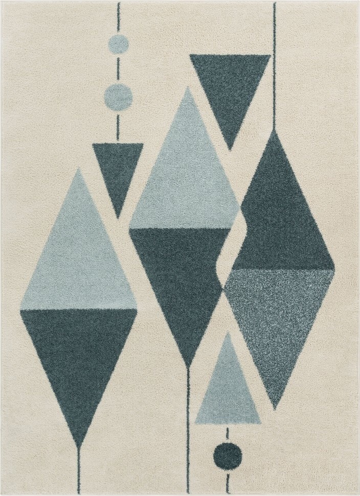 Well Woven Mystic Scarlett MidCentury Modern Vintage Geometric Blue