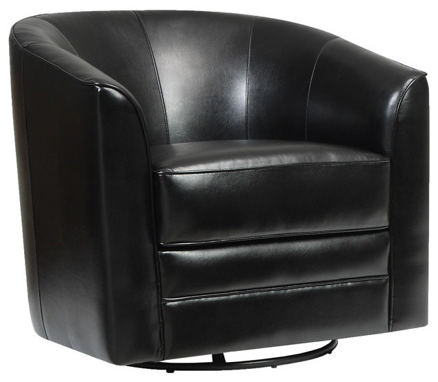 Julia Black Leather Swivel Chair Contemporary Armchairs And Accent