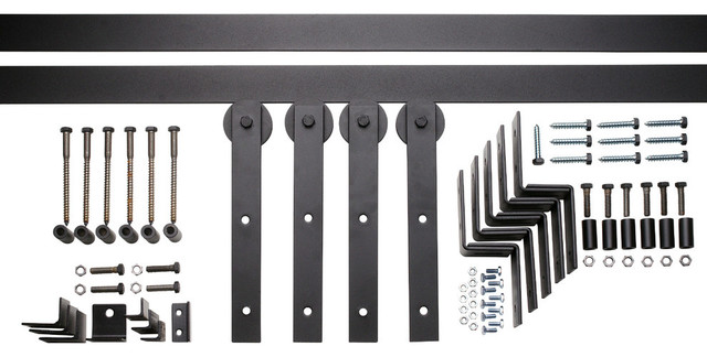 Artisan Hardware Bypass Barn Door Hardware - Barn Door Hardware ... - Bypass Barn Door Hardware, Black, 60