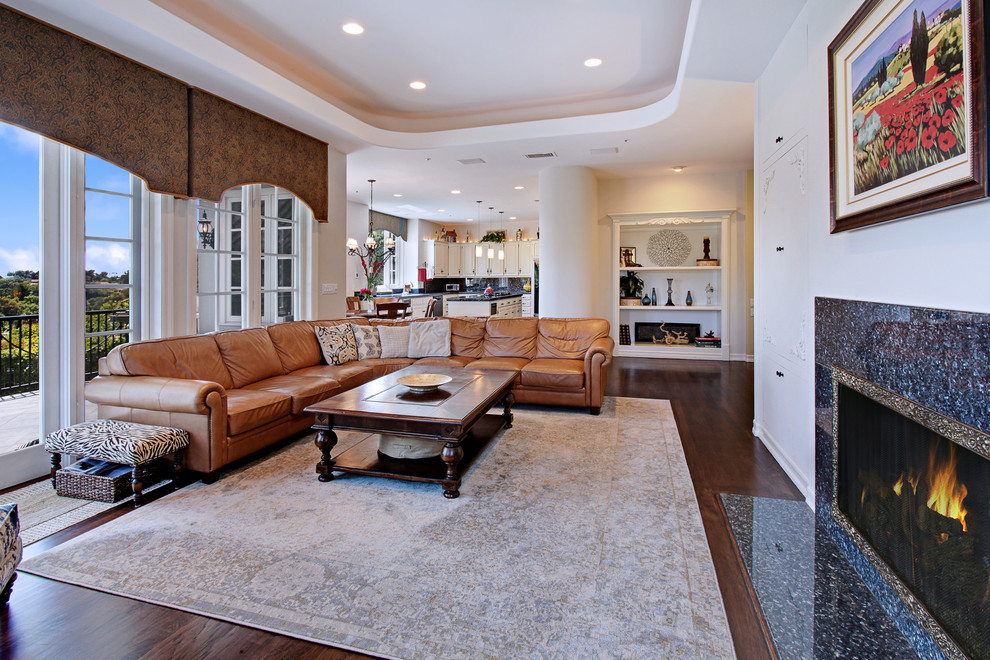 Design ideas for a mediterranean living room in Orange County.