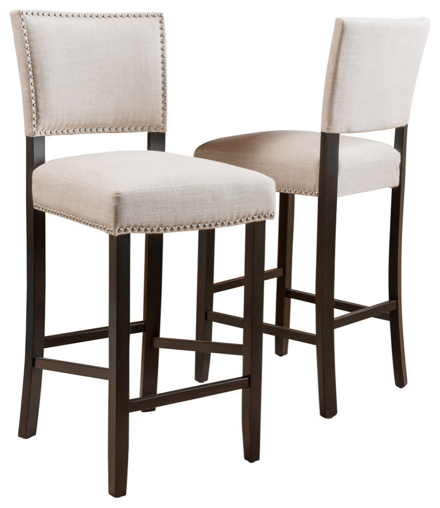 photo Williamsen Counter Stool Review william contemporary linen barstools set of 2