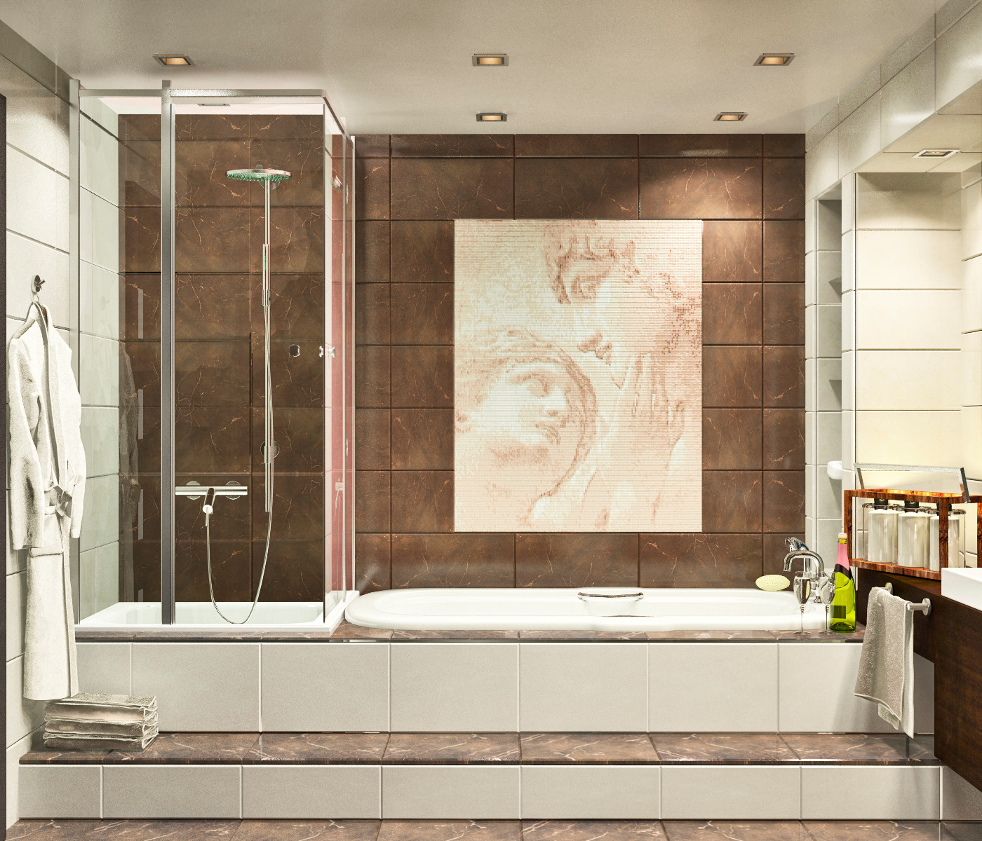 Интерьер трёхкомнатной квартиры. Лофт.