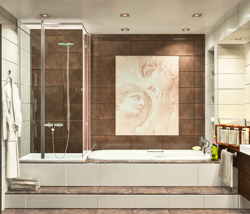 Интерьер трёхкомнатной квартиры. Лофт.