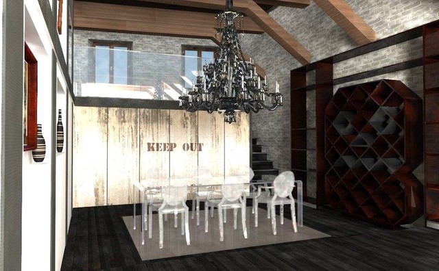 Loft industriell-matplats