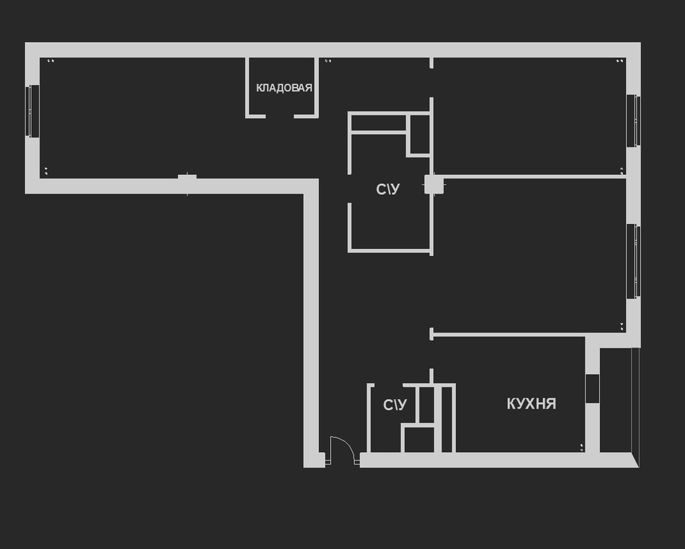 Квартира с красным холлом