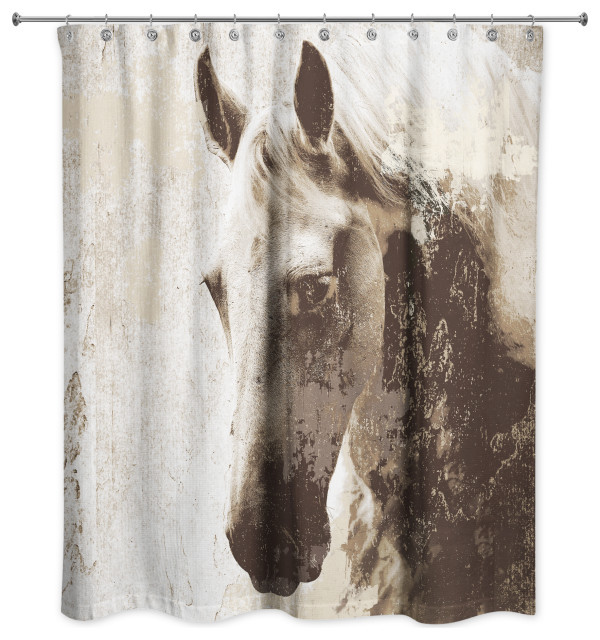 Vintage Horse 71x74 Shower Curtain