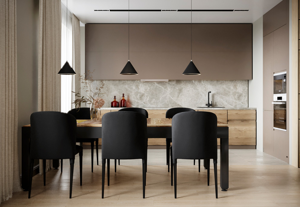 СОВМЕЩЕННАЯ КУХНЯ С БИЛЬЯРДНЫМ СТОЛОМ