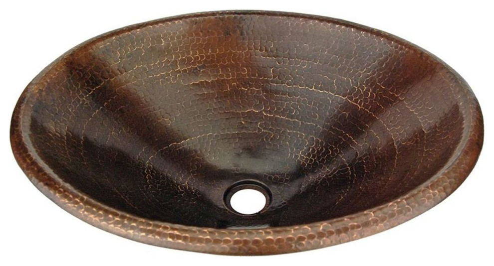 Premier Copper Products LO20RDB 20" Oval Copper Drop In or - Oil Rubbed Bronze