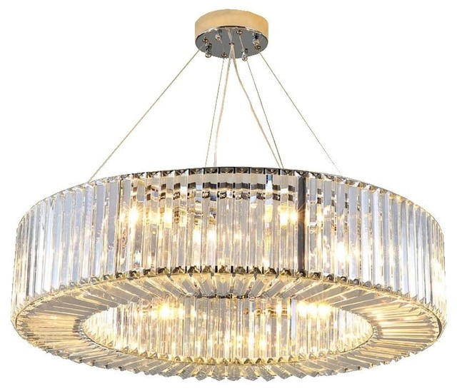 Modern Drum Shape 4 Light Crystal LED Ceiling Light Chandelier Pendant Lamp MA 