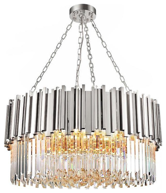 Gio Crystal Chandelier Chrome, How High To Hang Crystal Chandelier