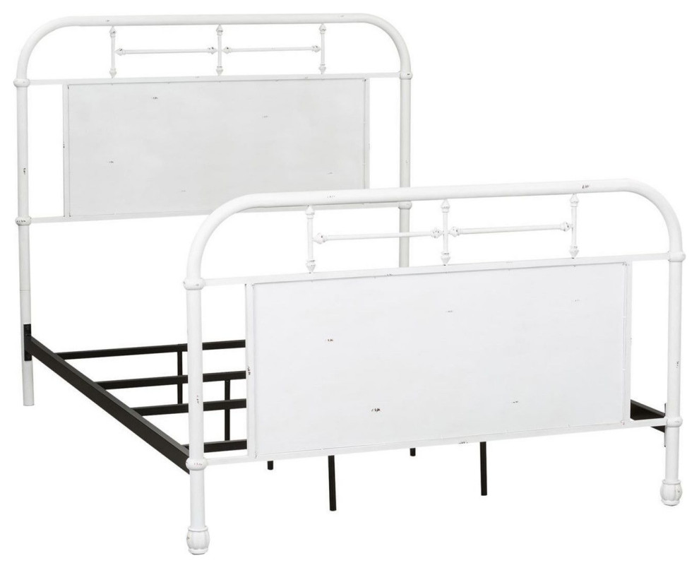 Liberty Furniture Vintage Series Youth Full Metal Bed , Antique White