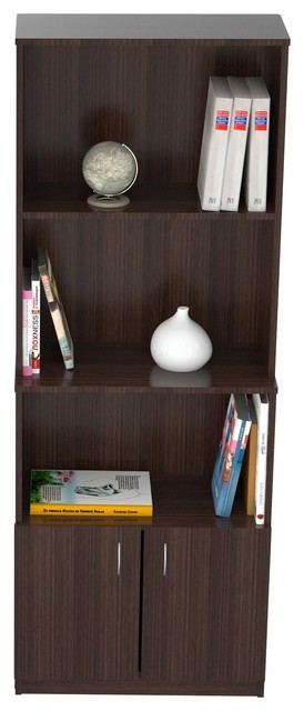 Homeroots Office Bookcase With Storage Area Melamine Engineered