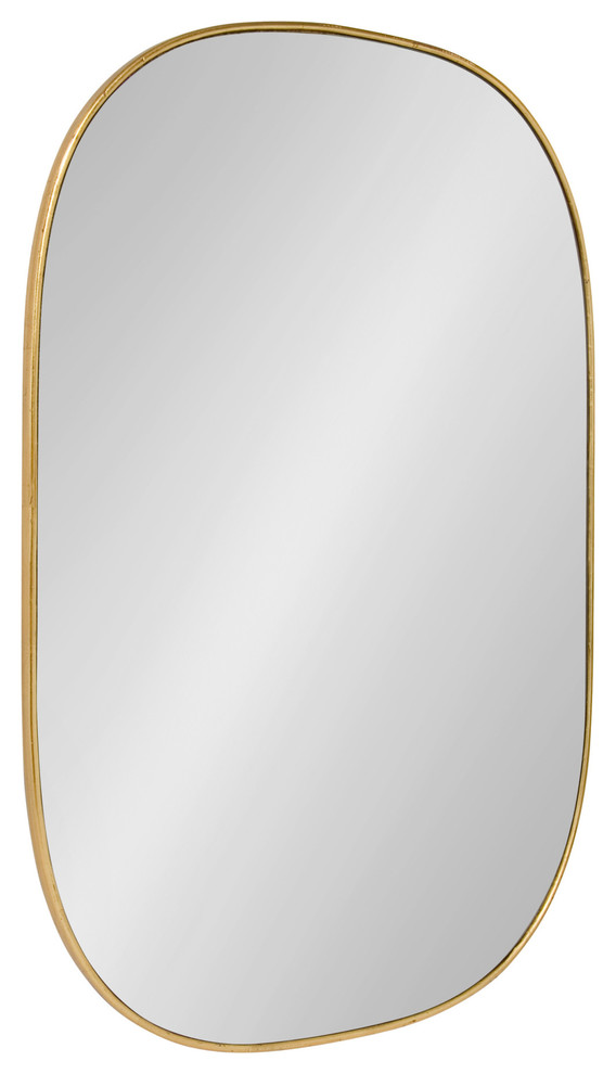 Caskill Rounded Rectangle Gold Leaf Wall Mirror 24x36