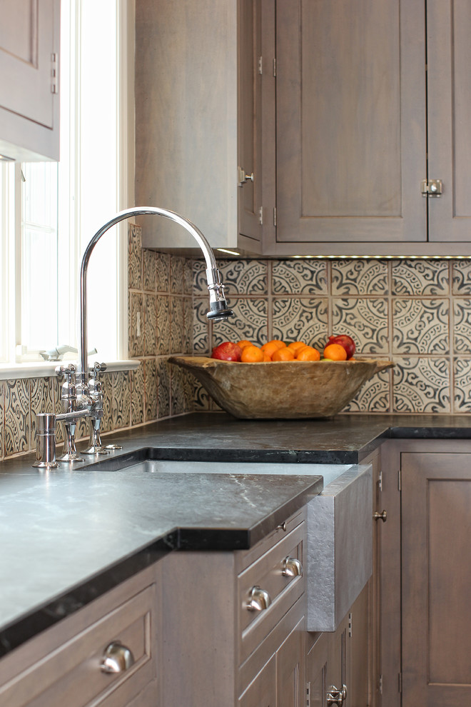Example of a huge mountain style kitchen design in Philadelphia