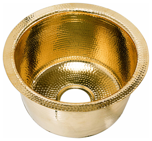 Nantucket Sinks' 15" Hand Hammered Round Bar Sink Contemporary Bar