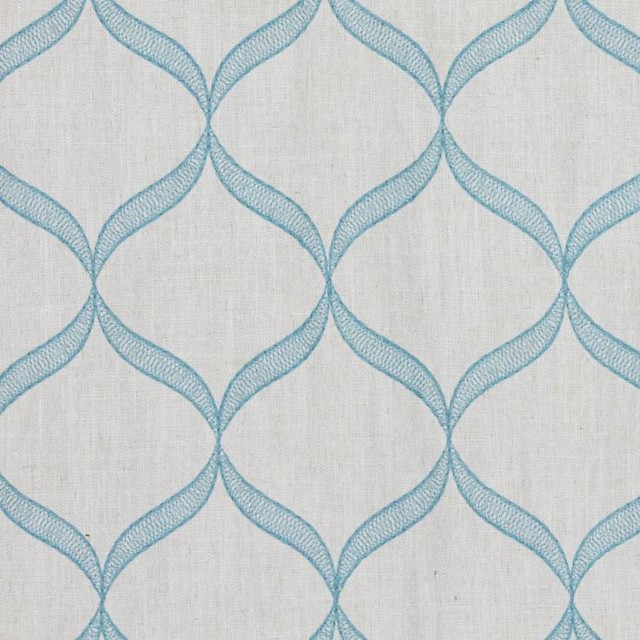 Spirograph Teal Fabric Contemporary Drapery Fabric By Rm Coco