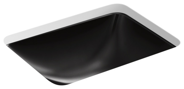 Kohler K-20000 Caxton Rectangle 20-1/4" Undermount Bathroom Sink - Black Black