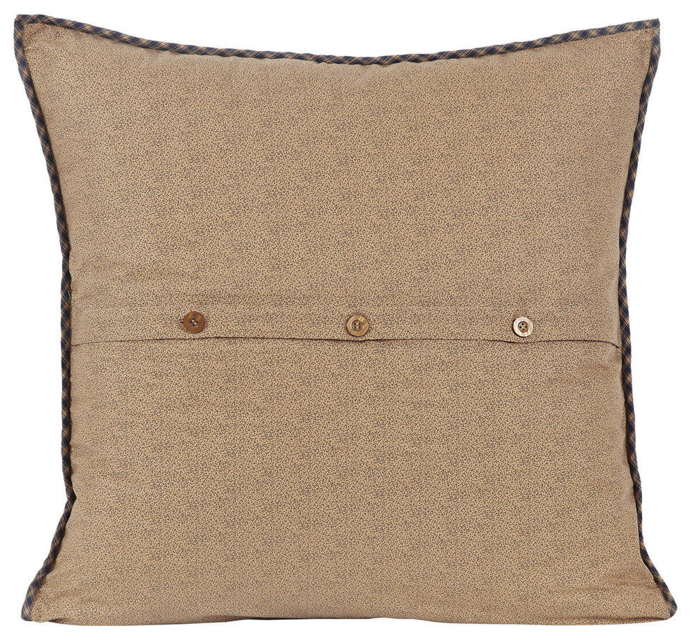 Tan VHC Brands Millsboro Fabric Euro Sham 26x26 Country Rustic Bedding Accessory 
