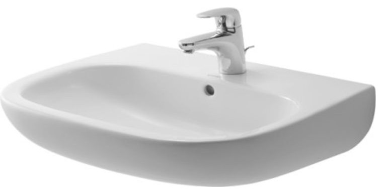 Duravit 23106000302 D-Code 23 5/8" Wall Mount Bathroom Sink with Overflow and