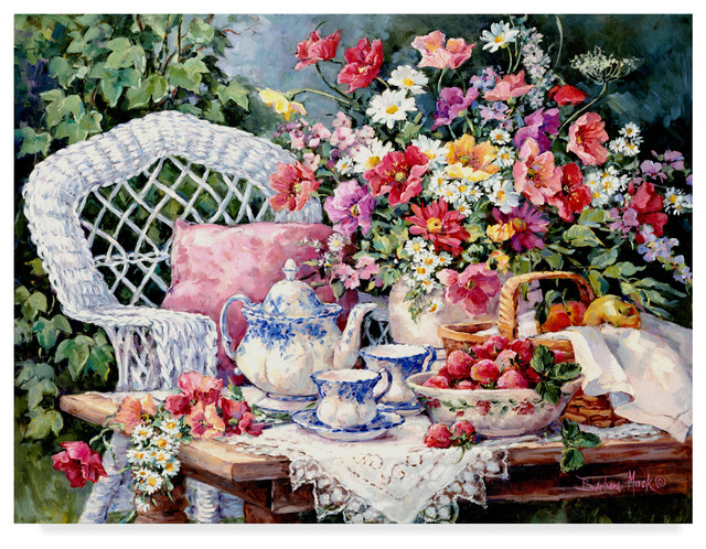 Barbara Mock 'Tea And Strawberries' Canvas Art, 18