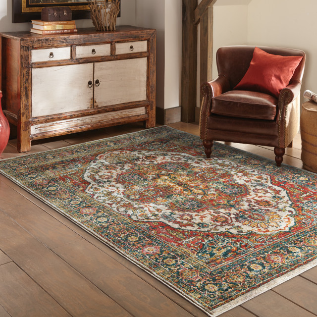 Casa Old World Persian Red and Multi Rug, 9'10"x12'10"