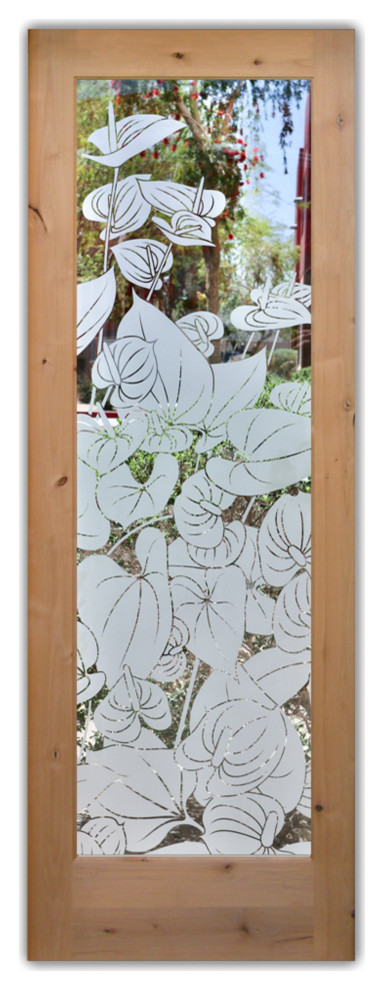 Front Door - Anthurium - Alder Knotty - 36" x 84" - Book/Slab Door