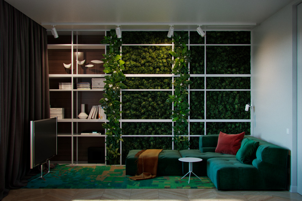 Проект интерьера мансарды «Green Green Mountain » Москва, Баррикадная