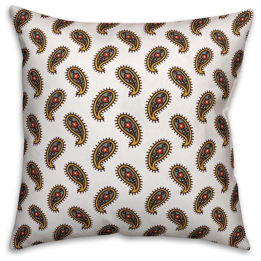 Paisley Pattern Throw Pillow Cover, 16"x16"
