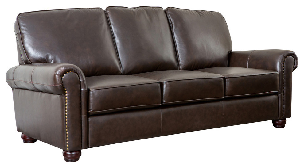 abbyson living bella leather sofa