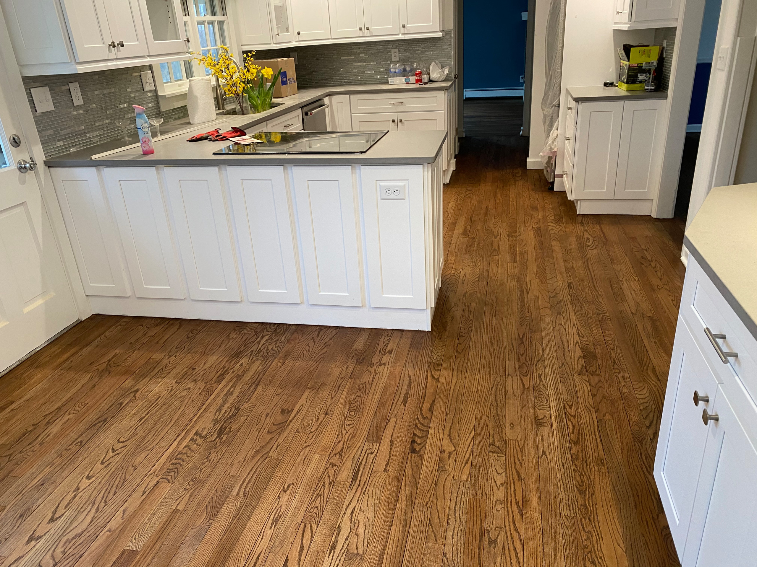 Flooring Refinish - Before, During, and After