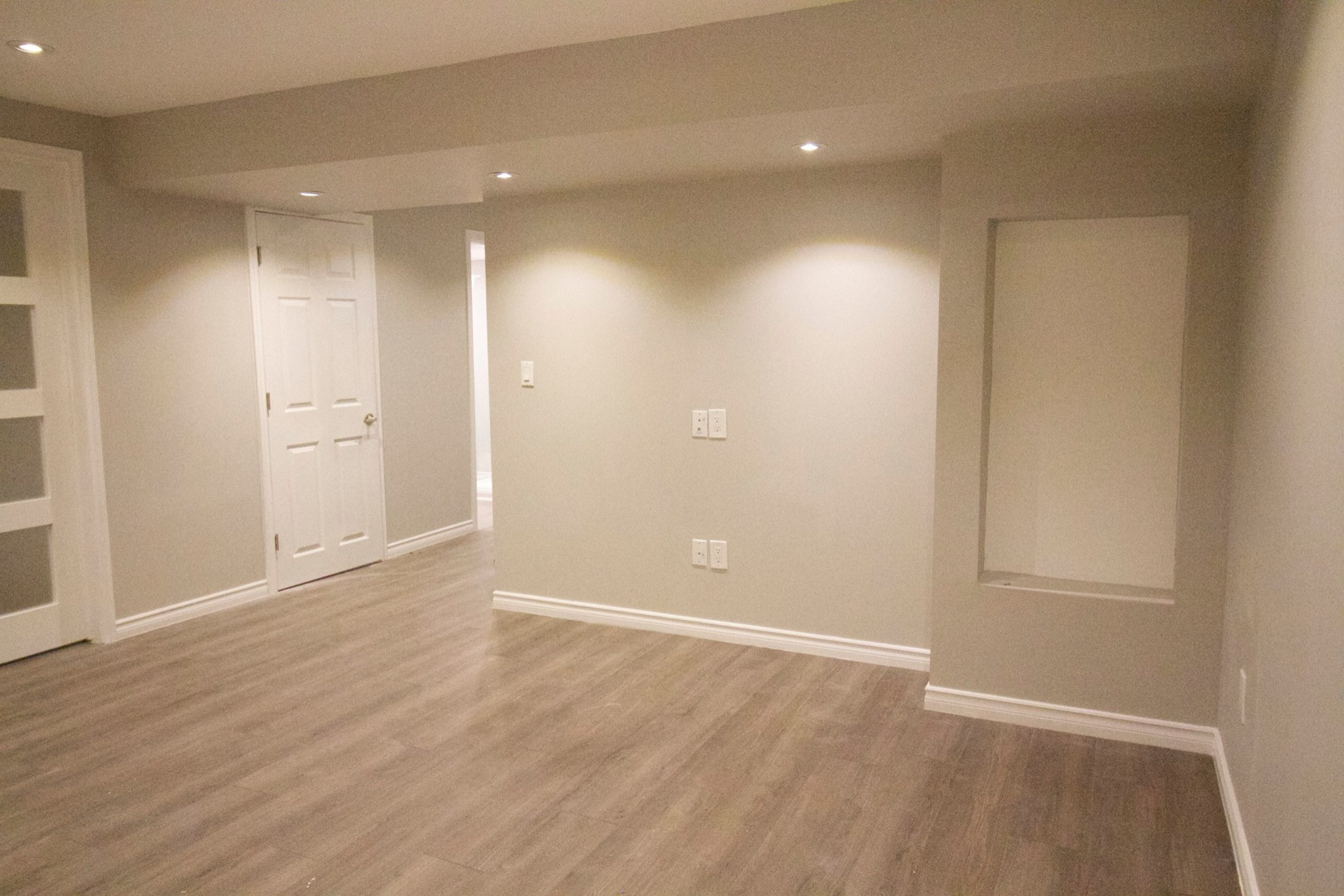 Basement with Custom  Build-in Shelving