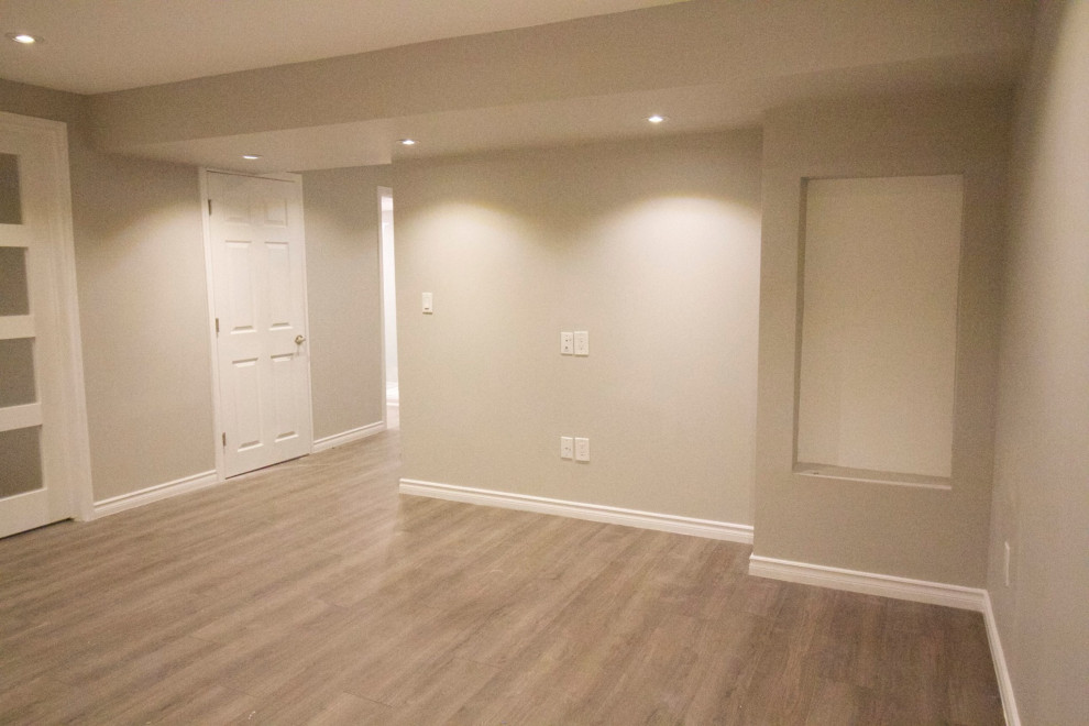 Basement with Custom  Build-in Shelving