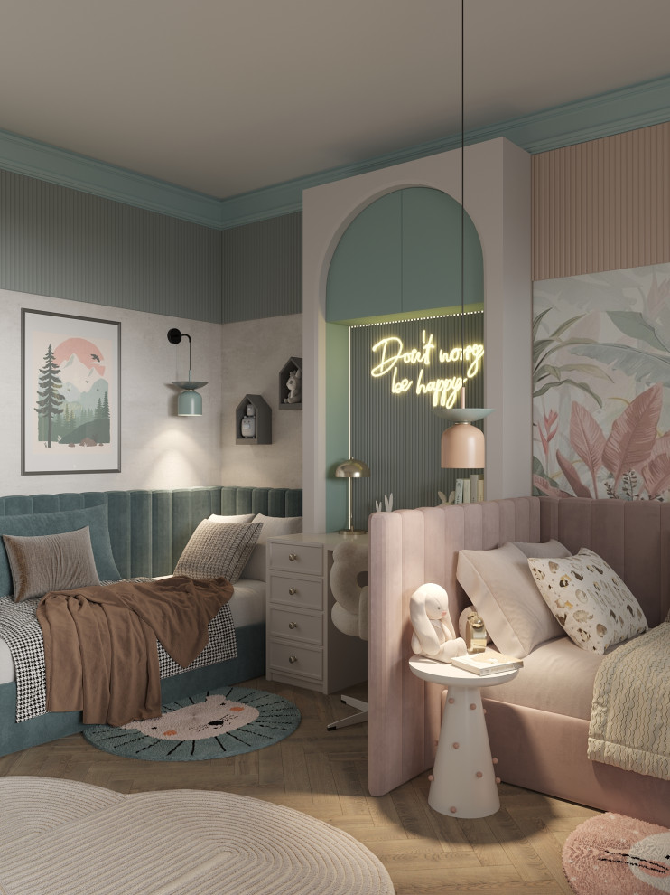 Проект детской комнаты для двух разнополых детей 19 кв.м.