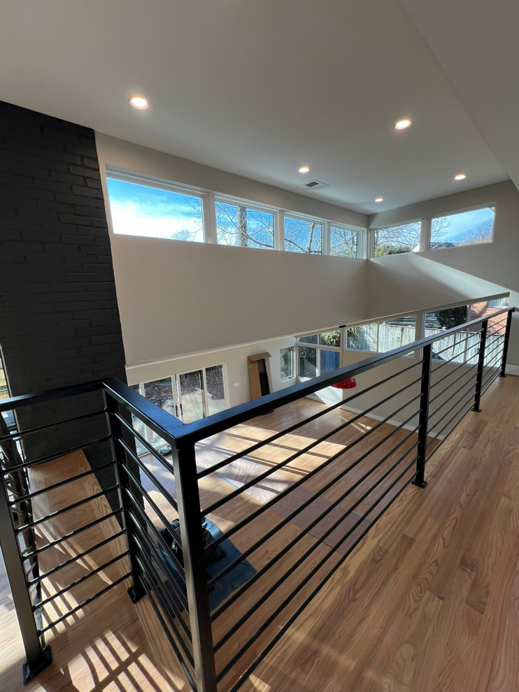 New metal staircase with metal railings