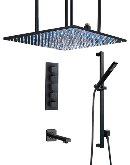 Terracina 20" Mist Rainfall Shower System, Handheld Shower and Tub