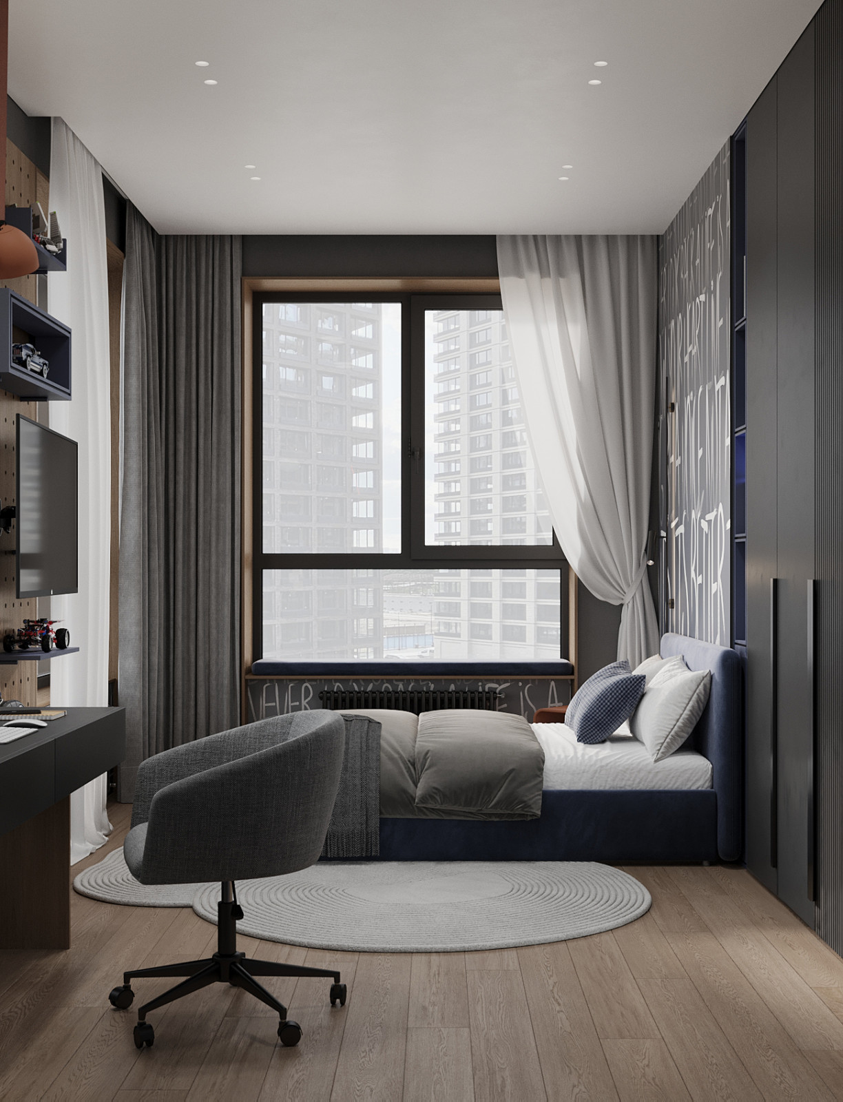 Брутальный интерьер квартиры 85 кв.м. в Москве. Проект