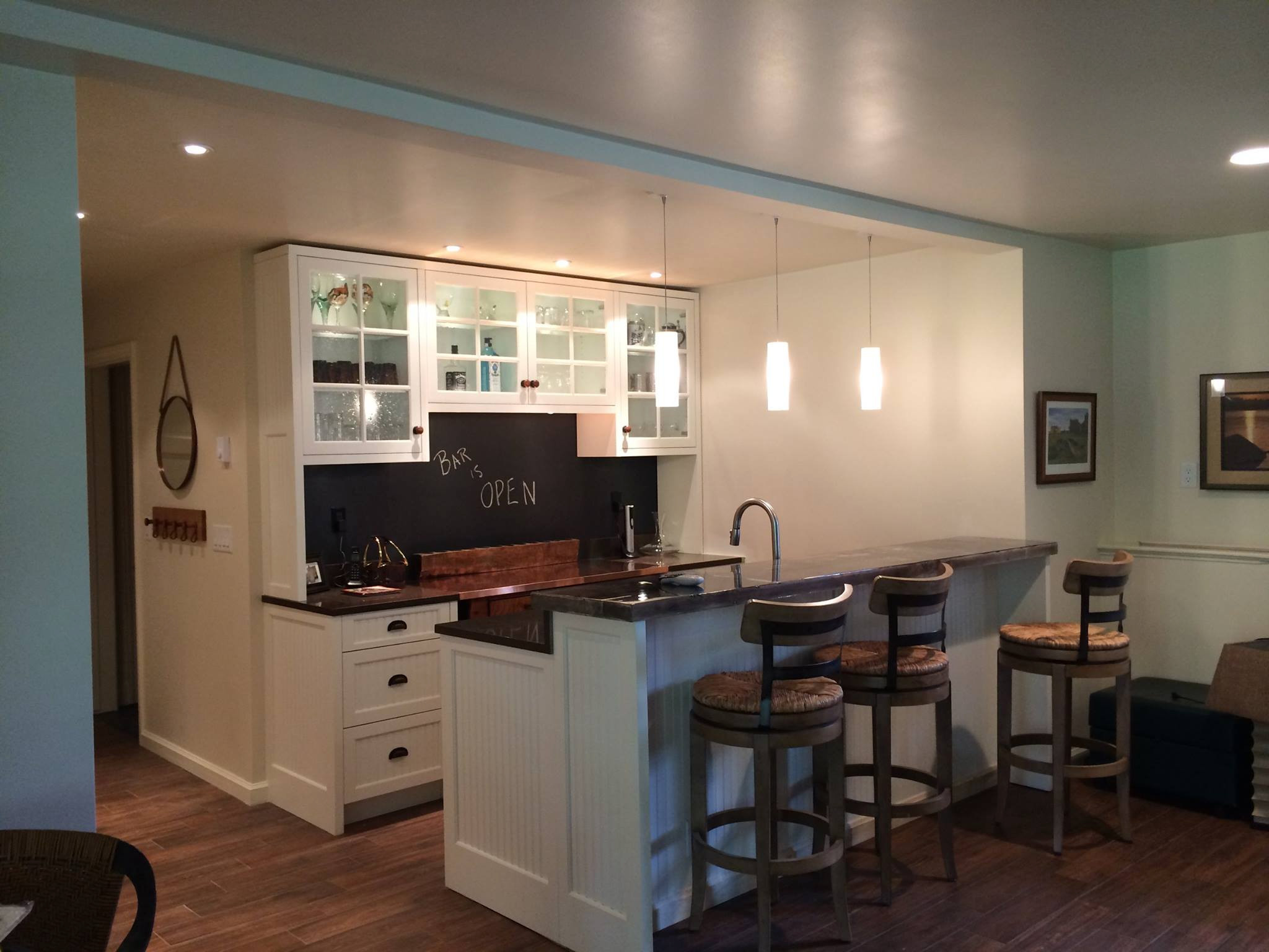 Custom Installation - Wet-bar counter-top by IGL Recycled Timbers. Early 1900's