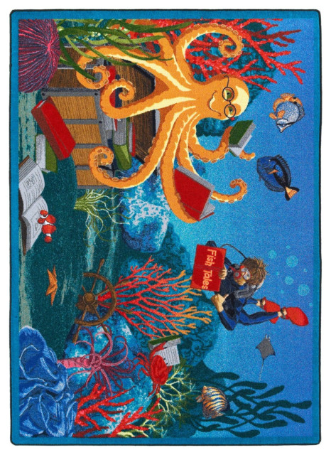Fish Tales 7'8" x 10'9" area rug in color Multi