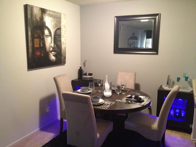Small Apartment Contemporary Dining Room Los Angeles By Trendy Dining Room Photo In Los Angeles
