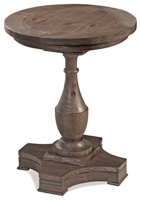 Hitch Round End Table Traditional, 30 Inch Round End Table