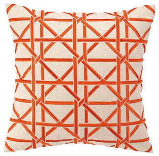 Orange Cane Embroidered Pillow | Pulp Home