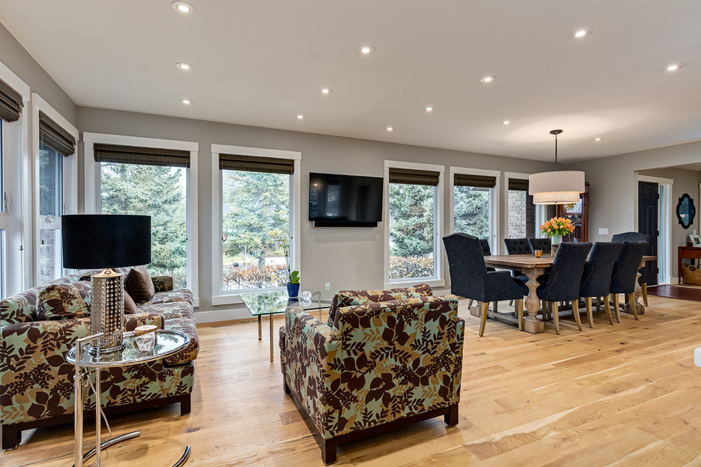 Inspiration for a transitional dining room remodel in Calgary